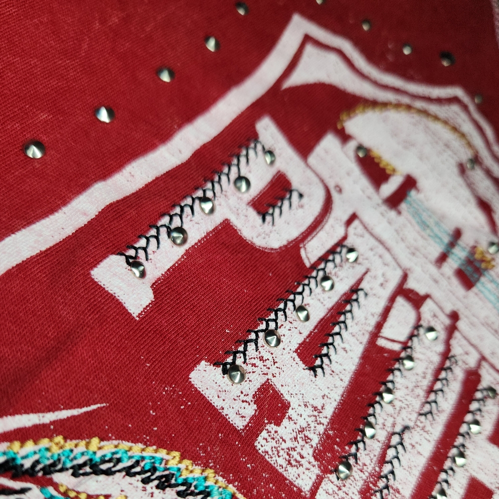 Panhandle Slim Womens Large Red Long Sleeve Tee Studded Western Wild West Top - Picture 4 of 14